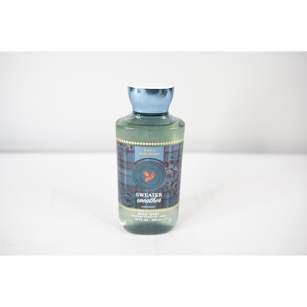 Bath & Body Works Body Wash Unisex 10oz Blue New Sweater Weather Apple Autumn